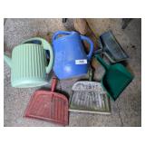 (2) Watering Cans, (4) Dust Pans & (1) Broom
