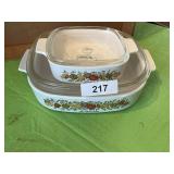(2) Corning Casseroles in Jardiniere Pattern