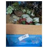 Small Tote w/ Lid + Craft & Decorating Supplies