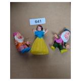 Vintage Snow White & (2) Dwarfs Xmas Ornaments