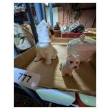 (2) Dog Figurines & A Trinket Box
