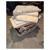 Vintage Wire Freezer Basket Full of Rugs -*