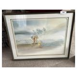 Numbered Watercolor Print Little Girl At The Beach