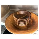 Real Walnut (7) Pc. Salad Set