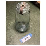 Woodbury Fruit Jar #5 w/ Unique Metal & Glass Lid