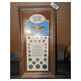 Framed Coin Collection Some Silver