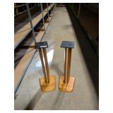 (2) Solid Harwood Small Speaker Stand