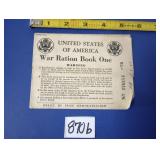 WWII War Ration Stamp Book