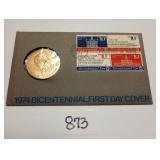 1974 Bicentennial First Day Cover Stamps & Coin