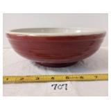 Uhl Pottery Rose & White Serving Bowl 9.5" Nice