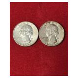 (2) 1963 Silver Washington Quarter