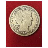 1907 Barber Half Dollar