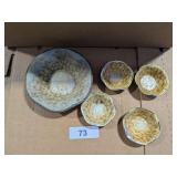 Vintage 5 Pc. Mr. Peanut 1940 Bowls