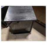 Black Wood Rolling Stereo Cabinet w/ Glass Door