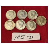 (7) 1967 Kennedy Half Dollars