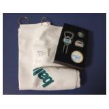 New Two Golf Towels Golf Tools Ball Marker