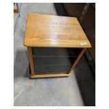 Wood Rolling Stereo Cabinet w/ Glass Door