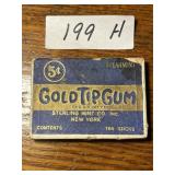 Antique Gold Tip Gum box 5 cent + Worn coins
