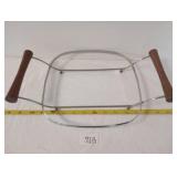 MCM Walnut Handle Pyrex Casserole Holding Stand