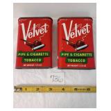 Velvet Pipe & Cigarette Tobacco Tins