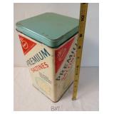 1960s Nabisco Premium Saltines Tin with Lid