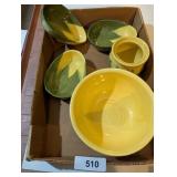 Shawnee Corn Themed Bowl, Plates & Jar