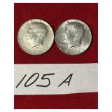 (2) 1965 Kennedy Half Dollars