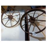 (2) Metal Wagon Wheels
