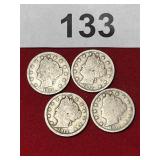 (4) 1912 V Nickels