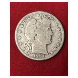 1910 S Barber Half Dollar