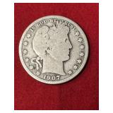 1907 Barber Half Dollar
