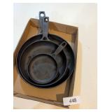 (3) Cast Iron Mason Skillets