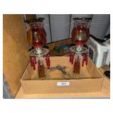 (2) Vintage Hurricane Style Electric Lamps w/