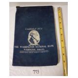 Washington IN Natl Bank Money Bag Nice Condition