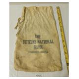 Citizens National Bank Evansville Cloth Money Bag