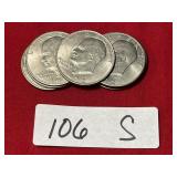 (9) 1972 Eisenhower Dollars