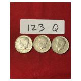 (3) 1967 Kennedy Half Dollars