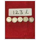 (5) Roosevelt Dimes 50