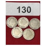 (5) V Nickels