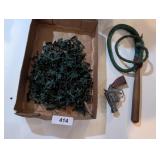 Assorted Plastic Army Men, Whip & Plastic Kids