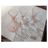 Pink Stemmed Glasses