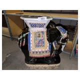 Chinese Ceramic Elephant Garden Stand