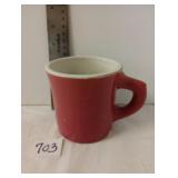 Uhl Pottery Rose & White 4" Coffee Mug STAMPED
