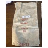 US Mint Cents Canvas Bag - red letter