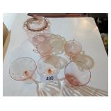 Pink Stemmed Glasses, Cookie Jar & Other