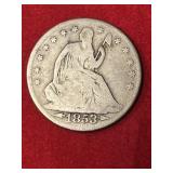 1853 Seated Liberty Half Dollar