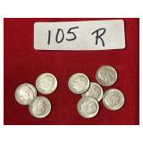 (5) 1961 + (3) 1960 Roosevelt Dimes