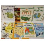 Sticker Geography Atlas Books Unused