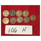 (9) Early Wheat Pennies