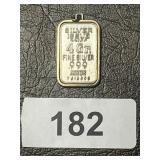 4 Gram .999 Silver bar (in a pendant)